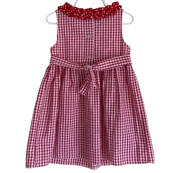 Emily Rose Girls Red White Gingham Seersucker Summer Dress Watermelon Size 3T - Picture 3 of 14